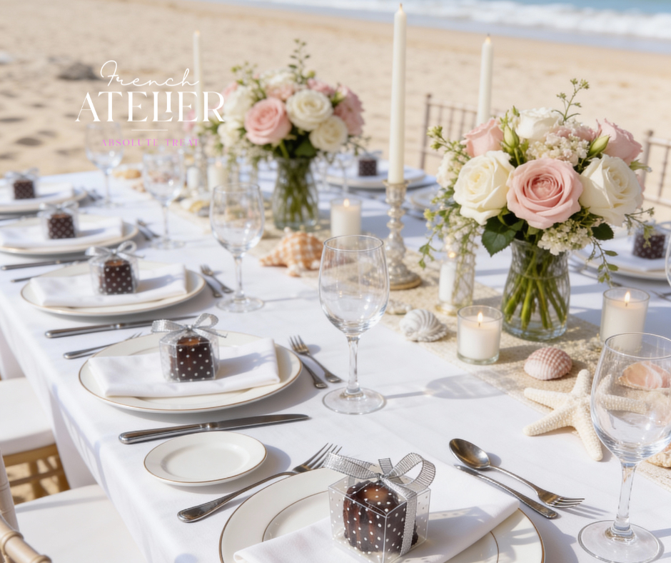 Individually wrapped French canelé favor with ribbon, perfect for wedding  gifts in Sarasota and Venice.